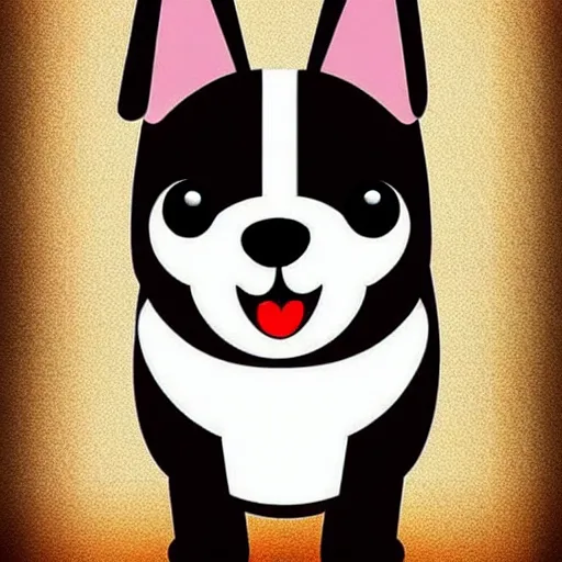 Image similar to Kawaii cute dog, art poster