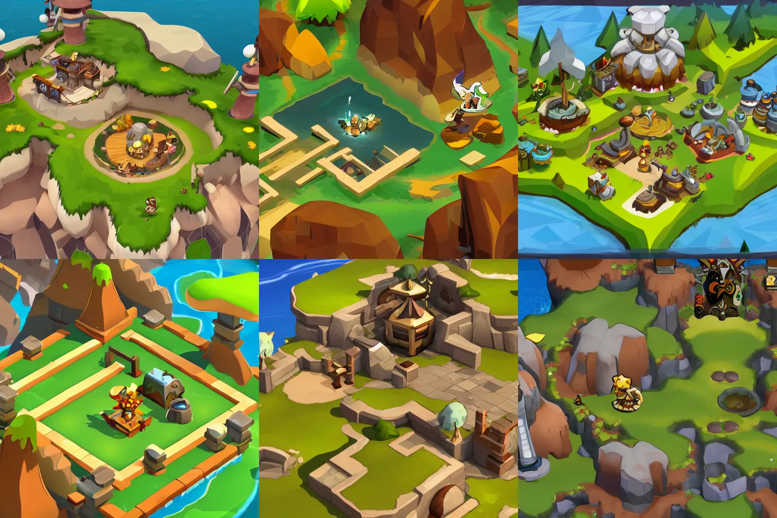 Prompt: isometric view of the video game Dofus