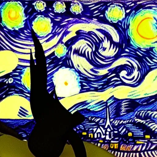 Image similar to vincent van gogh standing next to his painting starry night, stop motion vinyl action figure, plastic, toy, butcher billy style