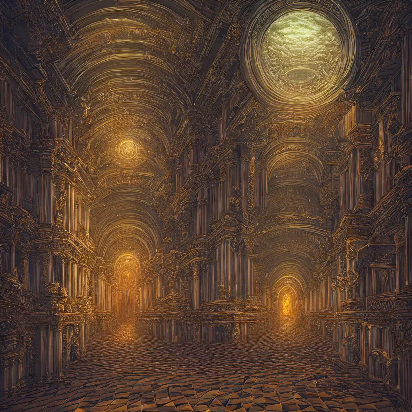 Prompt: photorealistic majestic eternal palace in the style of michael whelan and gustave dore. hyperdetailed photorealism, 1 0 8 megapixels, amazing depth, glowing rich colors, powerful imagery, psychedelic overtones, 3 d finalrender, 3 d shading, cinematic lighting, artstation concept art