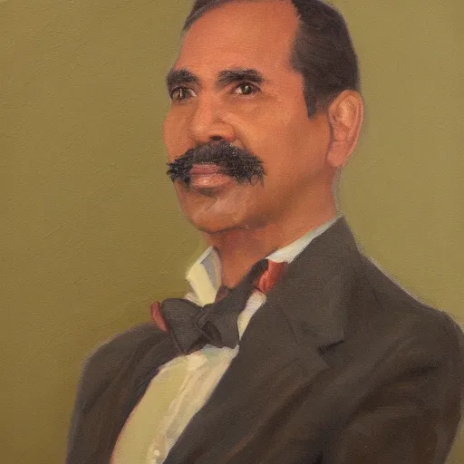 Prompt: a portrait painting of rogelio santana
