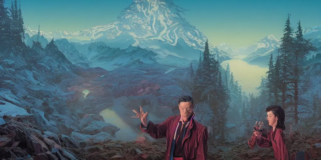 Prompt: Twin Peaks artwork by Michael Whelan and Tomer Hanuka, Karol Bak, from scene from Twin Peaks, clean, full of details, by Makoto Shinkai and thomas kinkade, Matte painting, trending on artstation, unreal engine, vibrant vivid deep colors, sharp, illustration