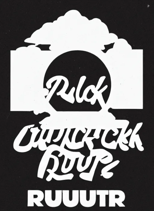 Image similar to black on white logo designed by david rudnick, eric hu, guzzimaze, y 2 k, acid