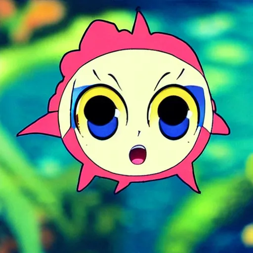 Prompt: chibi anime fish big eyes