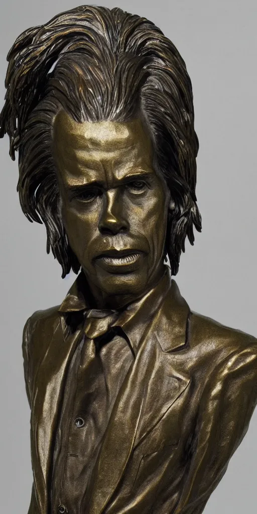 Image similar to nick cave as a bronze statue