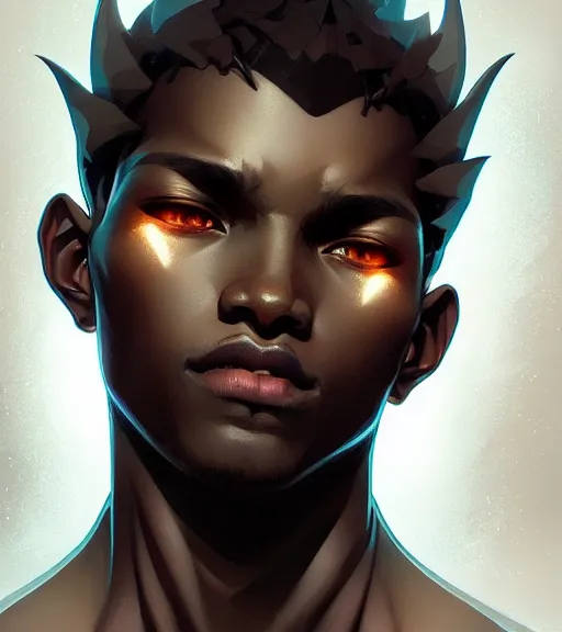 Prompt: symmetry black boy ultra detailed, intricate, anime, dynamic lighting, digital art, digital painting, art station, wlop, sharp focus, illustration, art by artgerm and greg rutkowski and alphonse mucha