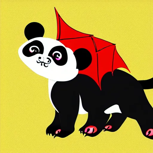 Image similar to vector art of welsh dragon and cute panda mixed, intercrossed, chimera, welsh flag, adobe illustrator