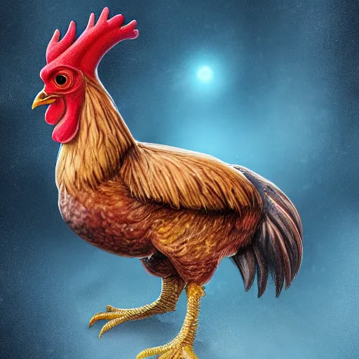 Image similar to fantasy half chicken half human, high detail, fantasy art, concept art, 4 k, ultra detail, computer art