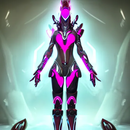 Image similar to highly detailed exquisite fanart, ant pov, of a beautiful female warframe, standing elegantly, shining reflective off-white plated armor, slick elegant design, bright Fuchsia skin, sharp claws, close full body shot, epic cinematic shot, realistic, professional digital art, high end digital art, DeviantArt, artstation, Furaffinity, 8k HD render, epic lighting, depth of field