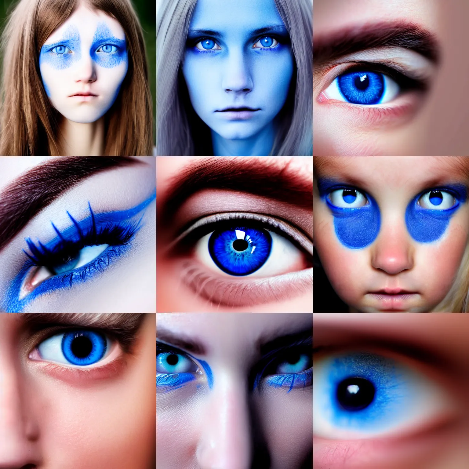 Prompt: human face blue eyes