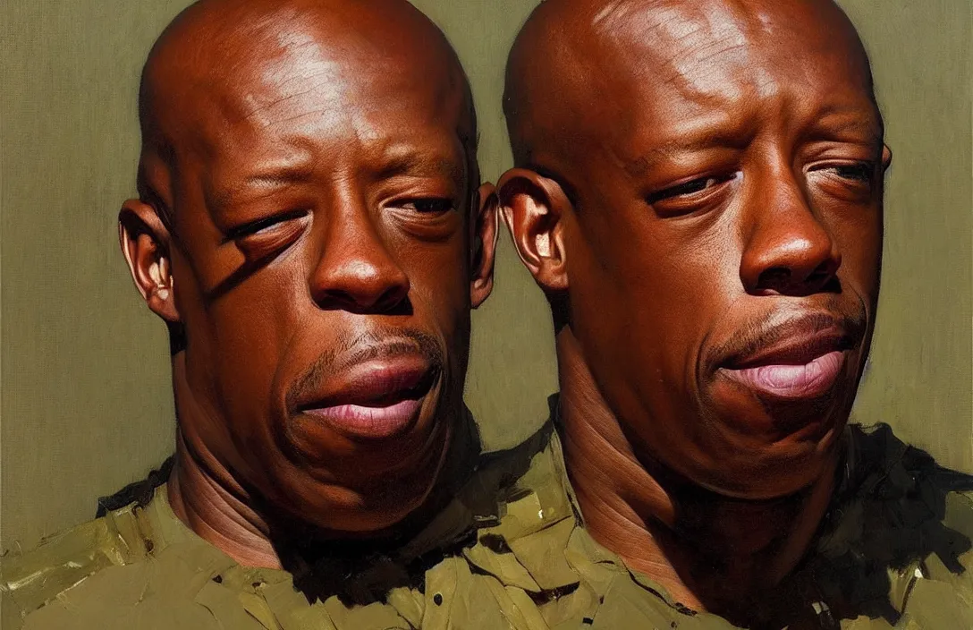 Prompt: portrait of ian wright!!!!!!!!!!!!!!!!!!!!!!!!!!!, detailed face, detailed painting, epic lighting, by ilya repin, phil hale and kent williams