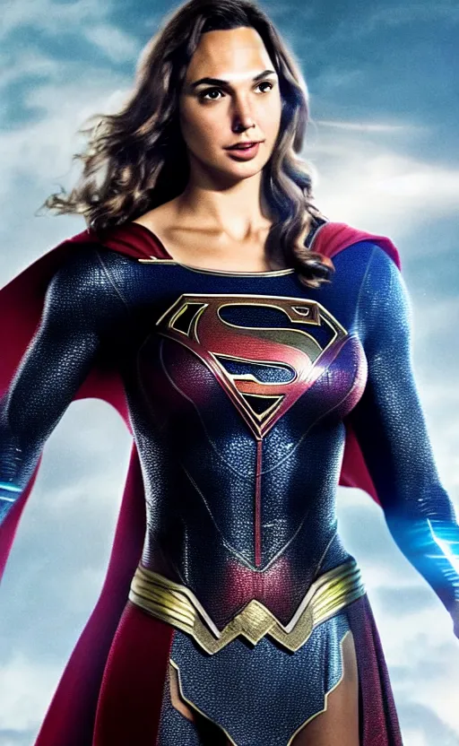 Image similar to a potrait of Gal Gadot as Supergirl no cape suit with man of steel suit style and full armour by Zack Snyder, 8k photorealistic, cinematic lighting, HD, high details, dramatic, trending on artstation, view from above