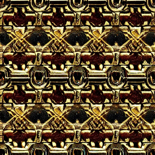 Image similar to 3d render of an abstract medieval pattern gold tile, symetrical