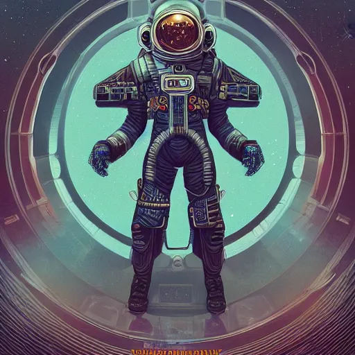 Image similar to space pilot, 70s sci-fi, highly detailed, dark enlightenment, alchemy, nigredo, deep aesthetic, concept art, post process, 4k, highly ornate intricate details, art deco,