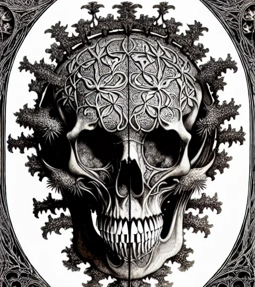 Image similar to art forms of nature by ernst haeckel, memento mori by arthur rackham, ornate antique porcelain beautiful skull mask, ultrasharp, photorealistic, hyperdetailed, octane render, polished, art nouveau, neo - gothic, gothic, intricate ornamental organic filigree, art nouveau botanicals, art forms of nature by ernst haeckel, horizontal symmetry, symbolist, visionary