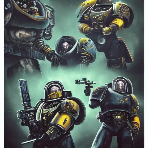 Prompt: space marine, solarpunk, studio style, pulp science fiction illustration