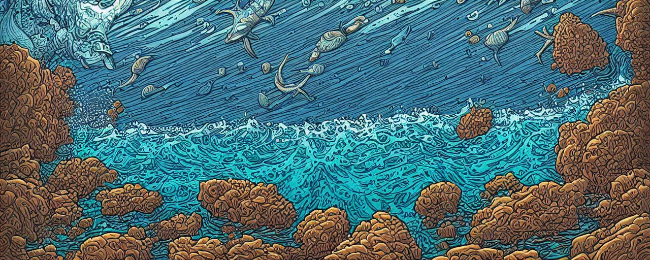 Image similar to the sea by dan mumford