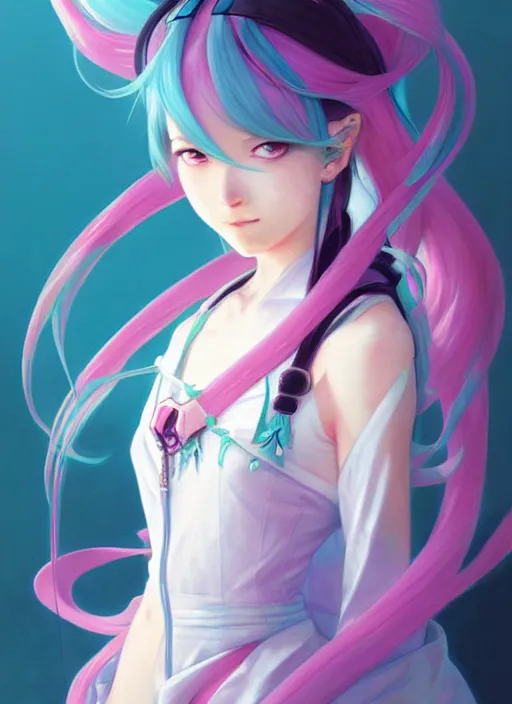 Image similar to hatsune miku art by xima, elegant, highly detailed, digital painting, artstation, concept art, smooth, sharp focus, illustration, art by artgerm and greg rutkowski and alphonse mucha