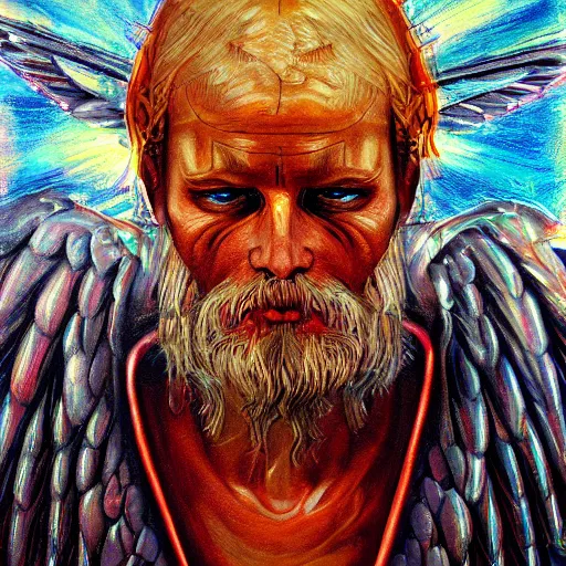 Image similar to Wheels within wheels with eyes, biblically accurate angel, ezekiel, hyperrealistic painting, cyberpunk