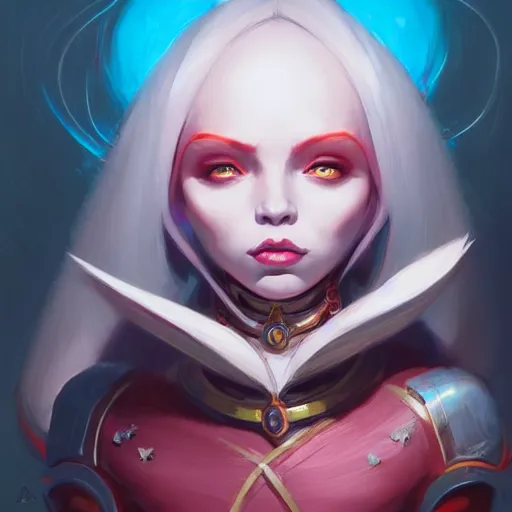 Image similar to portrait of jynx from arcane, art by pete mohrbacher and guweiz and ilya kuvshinov, digital art, highly detailed, intricate, sci - fi, sharp focus, trending on artstation hq, deviantart, unreal engine 5, 4 k uhd image