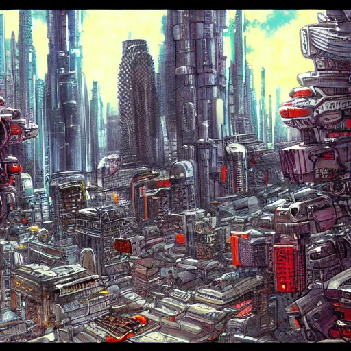 Image similar to highly detailed futuristic city akira cityscape, katsuhiro otomo style painting