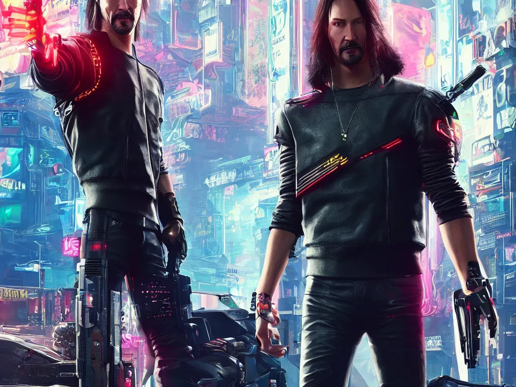 Image similar to a portrait of keanu reves play role again in cyberpunk 2 0 7 7 2, unreal engine art, digital art, game art, detail art, photorealistic