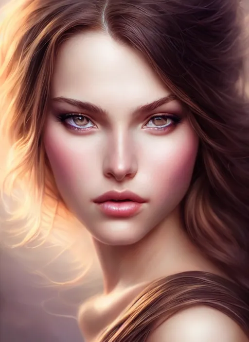 Image similar to a gorgeous female photo, professionally retouched, soft lighting, feather hair, realistic, smooth face, perfect eyes, wide angle, sharp focus on eyes, 8 k high definition, insanely detailed, intricate, elegant, art by artgerm and greg rutkowski and j scott campbell