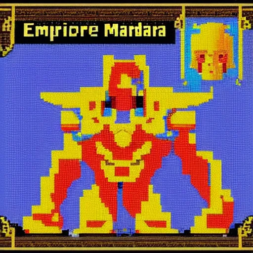 Image similar to Emperor of mankind in pixel art style super quality style