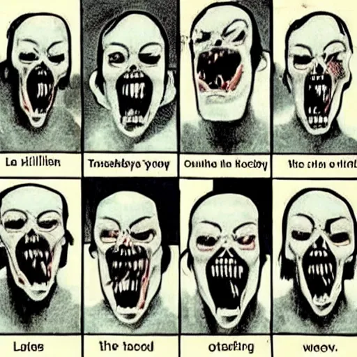 Image similar to horrifying, killer, creepy, dead, monster, tall, skinny, open mouth