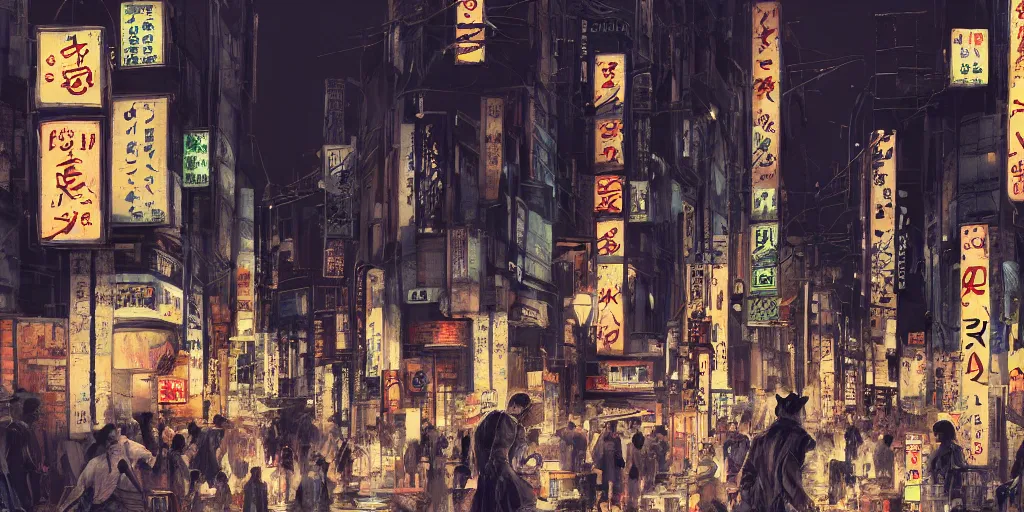 Image similar to a cat walking at the busy streets of tokyo at night, mixed media, concept art, digital painting, trending on artstation, highly detailed, epic composition, 8 k uhd