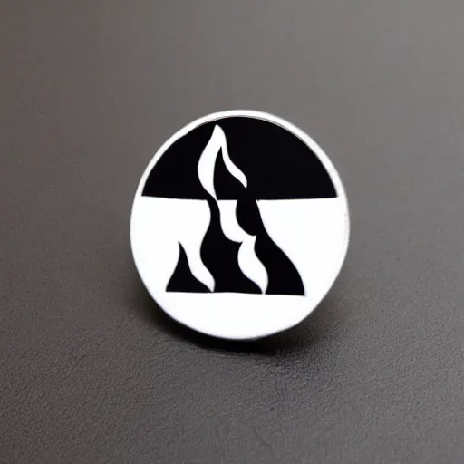 Image similar to minimalistic clean fire warning enamel pin