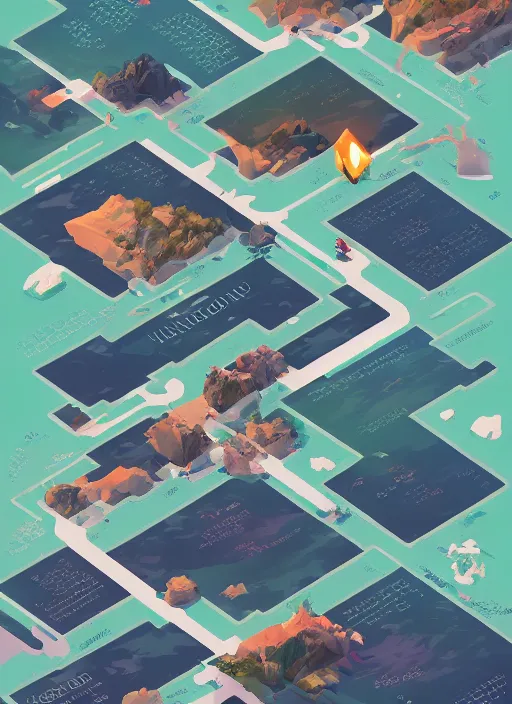 Image similar to axonometric isometric infographic on climate change by makoto shinkai, ilya kuvshinov, lois van baarle, rossdraws, basquiat | maximalism, in the style of hearthstone, trending on artstation | complimentary color scheme