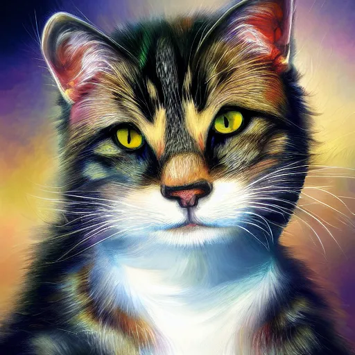 Image similar to a fusion of a crystal and a cat, oil painting, ultradetailed, artstation, ultradetailed, digital painting, ultradetailed