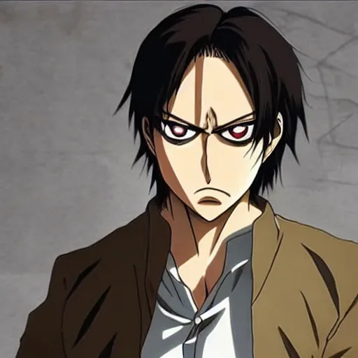 Image similar to Eren Yeager, angry