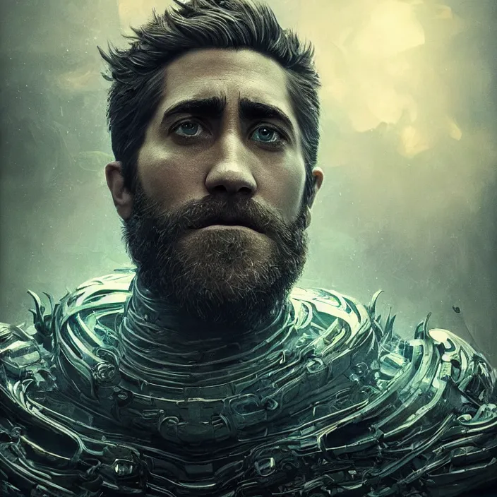 Image similar to portrait of Jake Gyllenhaal as Ilidan Stormrage. intricate abstract. intricate artwork. nightmare fuel. by Tooth Wu, wlop, beeple, dan mumford. octane render, trending on artstation, greg rutkowski very coherent symmetrical artwork. cinematic, hyper realism, high detail, octane render, 8k, iridescent accents