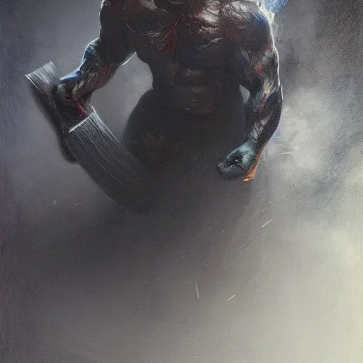 Prompt: artstation concept a midnight blue hulk jolding a meat cleaver, dusty, hyperdetailed, artstation trending, world renowned artists, worth 1 0 0 0. com, historic artworks society, antique renewel, cgsociety, by greg rutkowski, by gustave dore, deviantart