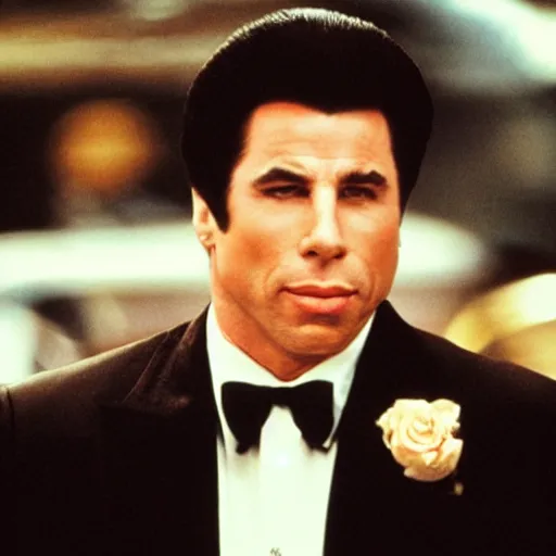 Image similar to john travolta as mafia boss