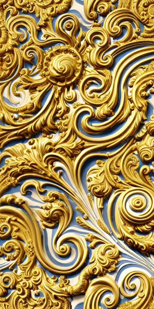 Image similar to the source of future growth dramatic, elaborate emotive Golden Baroque and Rococo styles to emphasise beauty as a transcendental, seamless pattern, symmetrical, large motifs, rainbow syrup splashing and flowing, Palace of Versailles, 8k image, supersharp, spirals and swirls in rococo style, medallions, white smoke, Gold silver black and rainbow colors, perfect symmetry, versace baroque, High Definition, photorealistic, masterpiece, 3D, no blur, sharp focus, photorealistic, insanely detailed and intricate, cinematic lighting, Octane render, epic scene, 8K