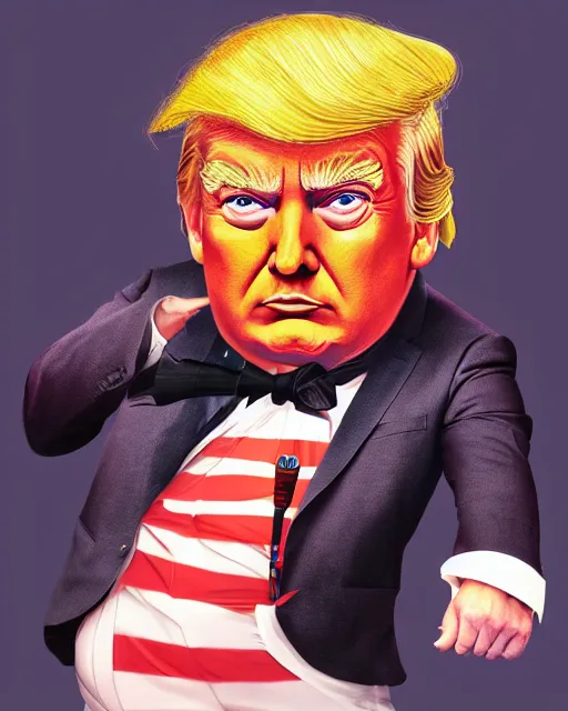 Image similar to donald trump as an oompa loompa, trending on artstation