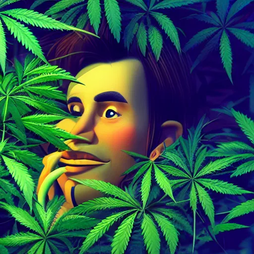 Image similar to portrait of an australian character with cannabis. octane 8 k cute 4 k render by eyvind earle