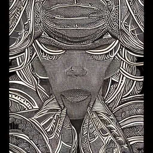 Prompt: contemplative black man with twists, beautiful, intricate details, east african, art by jose miguel