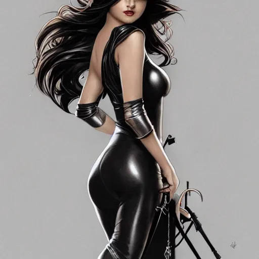 Prompt: full figure ultra realistic illustration, selena gomez as catwoman, intricate, elegant, highly detailed, digital painting, artstation, concept art, smooth, sharp focus, illustration, art by artgerm and greg rutkowski and alphonse mucha