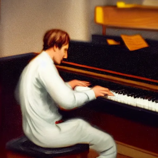Image similar to piano playing a man