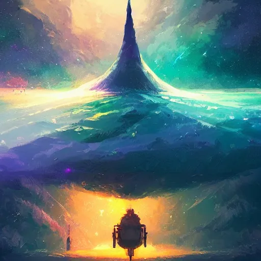 Image similar to eisberg floating in space, by anato finnstark, by alena aenami, by john harris, by ross tran, by wlop, by andreas rocha