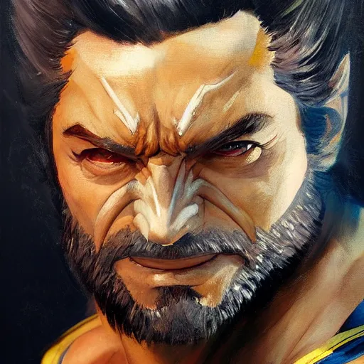 Image similar to Greg Manchess portrait painting of Wolverine as Overwatch character, medium shot, asymmetrical, profile picture, Organic Painting, sunny day, Matte Painting, bold shapes, hard edges, street art, trending on artstation, by Huang Guangjian and Gil Elvgren and Sachin Teng