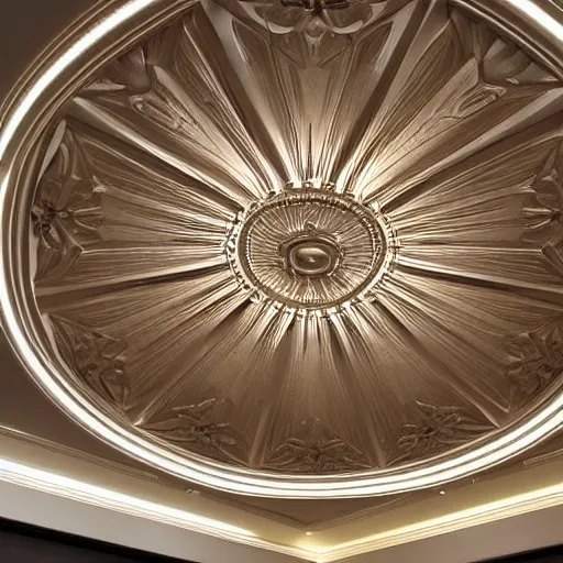 Prompt: a beautiful custom ceiling design, embossed, elegant, low profile