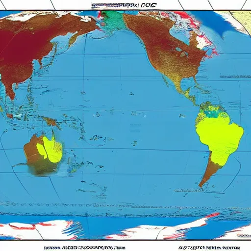 Image similar to a map of the world where the sea level has risen 100 meters