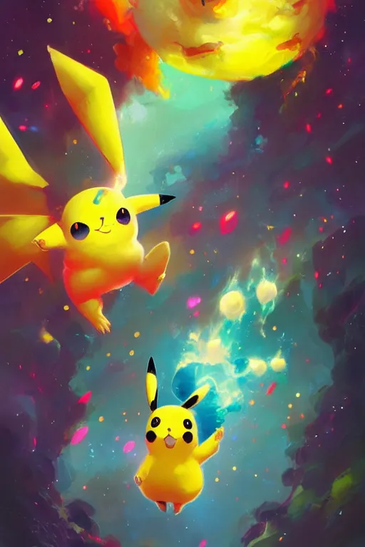 Image similar to pikachu covered with electricity, bubble gums, highly detailed, high contrast, light reflection, trippy, nebula, trending on artstation by artgem, by peter mohrbacher, by wlop, by ruan jia