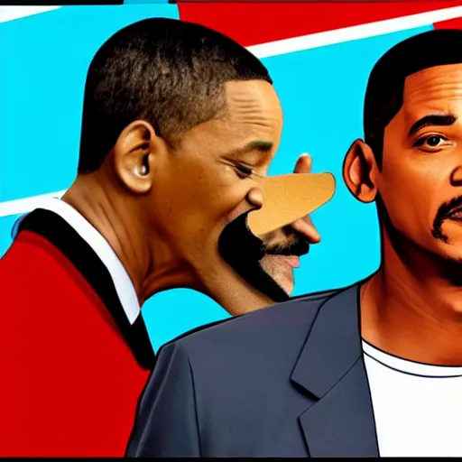 Image similar to will smith slapping obama with a black flip flop, digital art in the style of gta 5 cover art