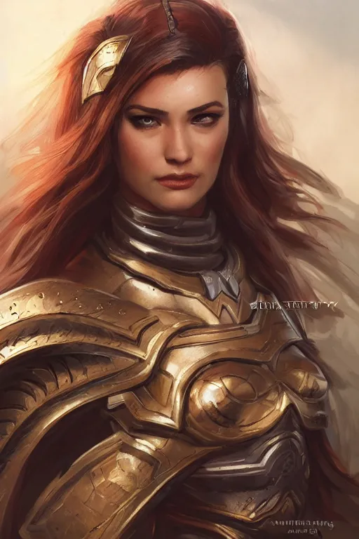 Image similar to amazon valkyrie athena, d & d, fantasy, portrait, highly detailed, headshot, digital painting, trending on artstation, concept art, sharp focus, illustration, art by artgerm and greg rutkowski and magali villeneuve